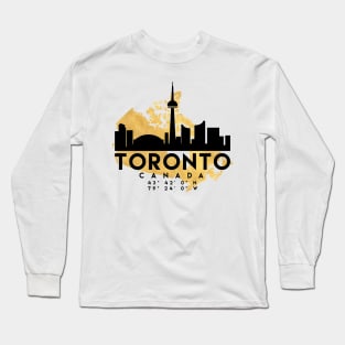 Toronto Canada Skyline Map Art Long Sleeve T-Shirt